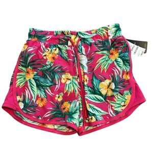 Ideology Women's XS Pink Tropical Print Running Shorts XS